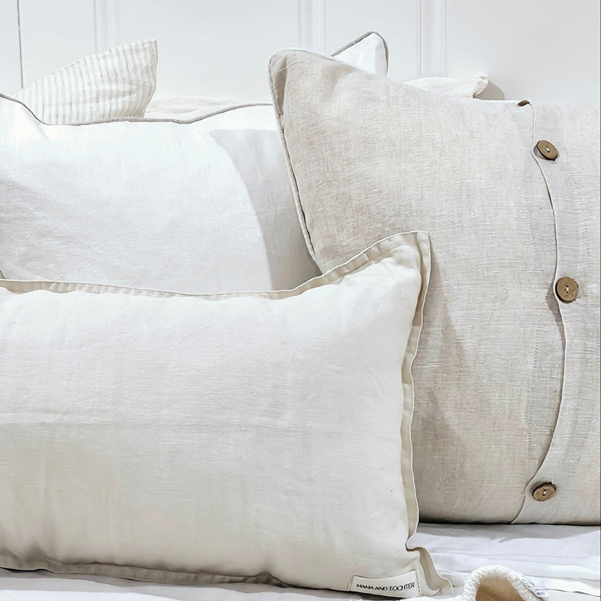Soleil French Flax Linen Cushion Cover | Birch