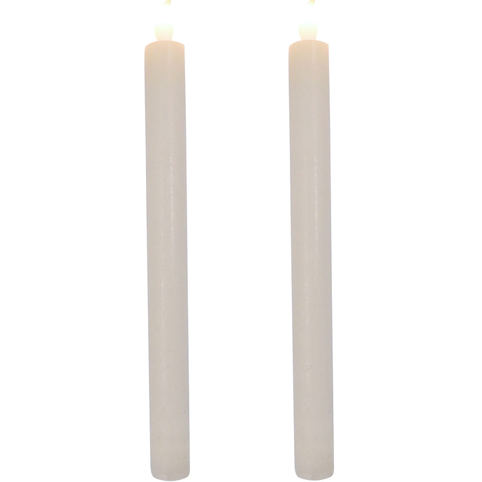 Luxe LED Flameless Taper Dinner Candle | Cream | Set of 2