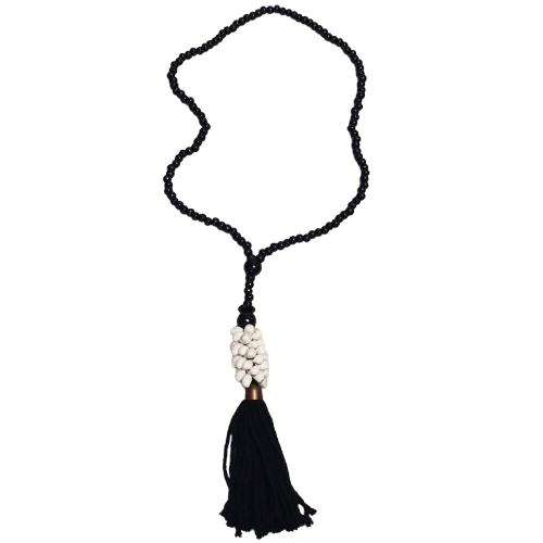 Summer Hanging Shell Tassel | Necklace | Black