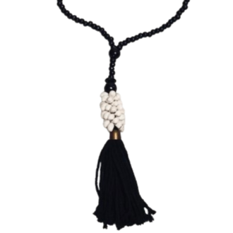 Summer Hanging Shell Tassel | Necklace | Black