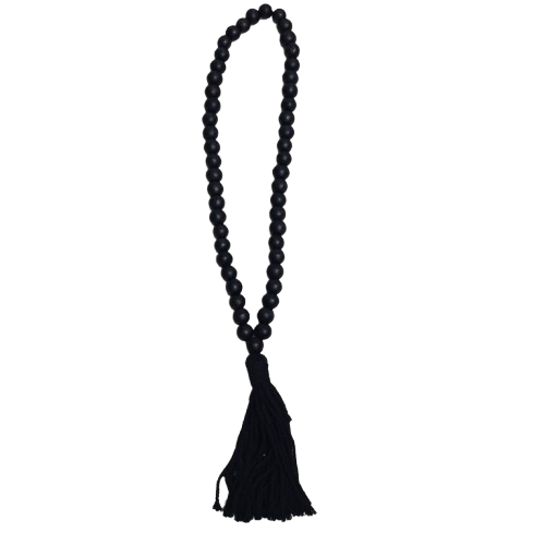 Hutton Wooden Bead Tassel | Black