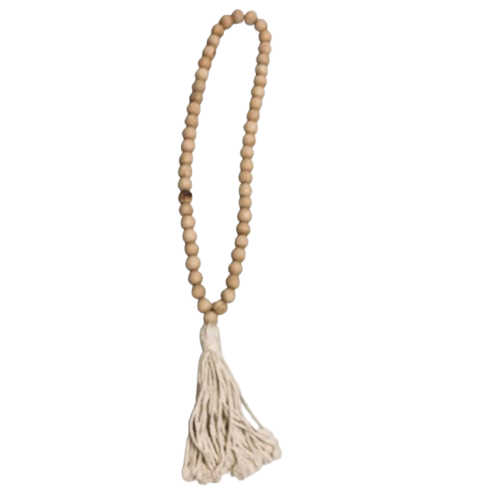 Hutton Wooden Bead Tassel | Natural