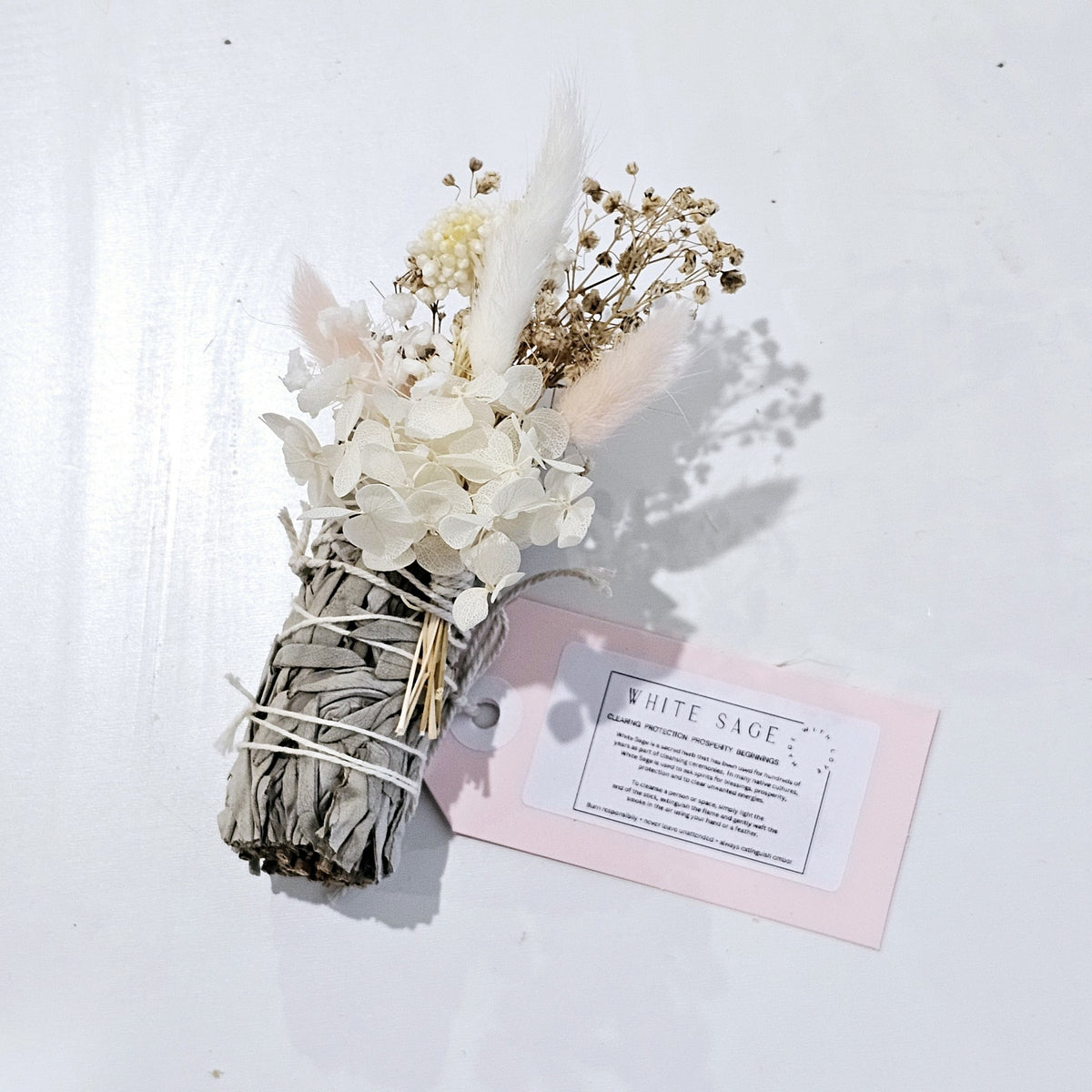 Healing Sage Smudge Stick + Flower Keepsake