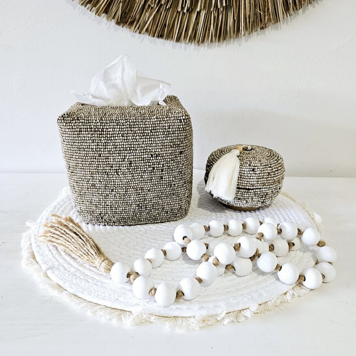 Indah Beaded Tissue Box Cover