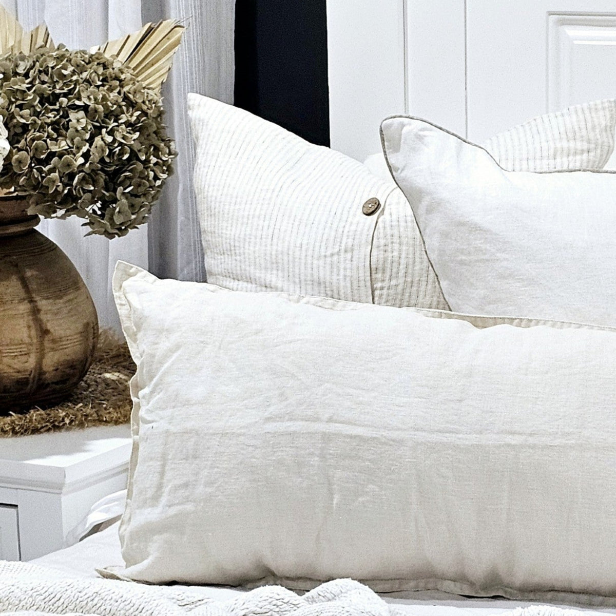 Soleil French Flax Linen Cushion Cover | Birch