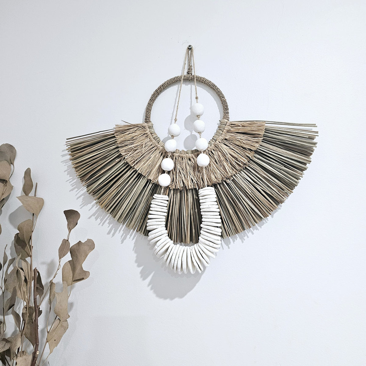 Clay Bead Hanging Wall Necklace Tassel