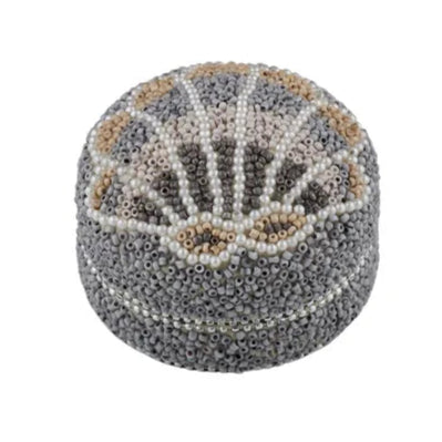 Handbeaded Shell Keepsake Trinket Box