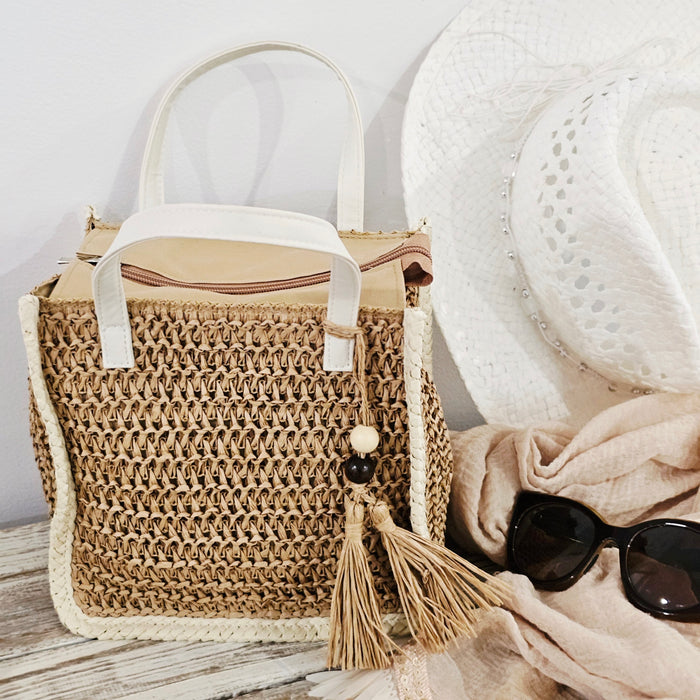Ivy Rose Raffia Tote Bag.