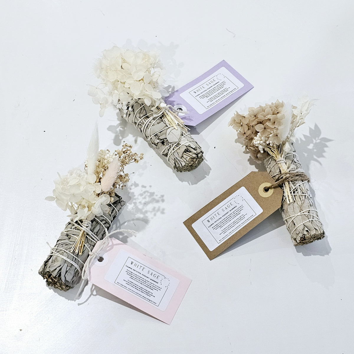 Healing Sage Smudge Stick + Flower Keepsake