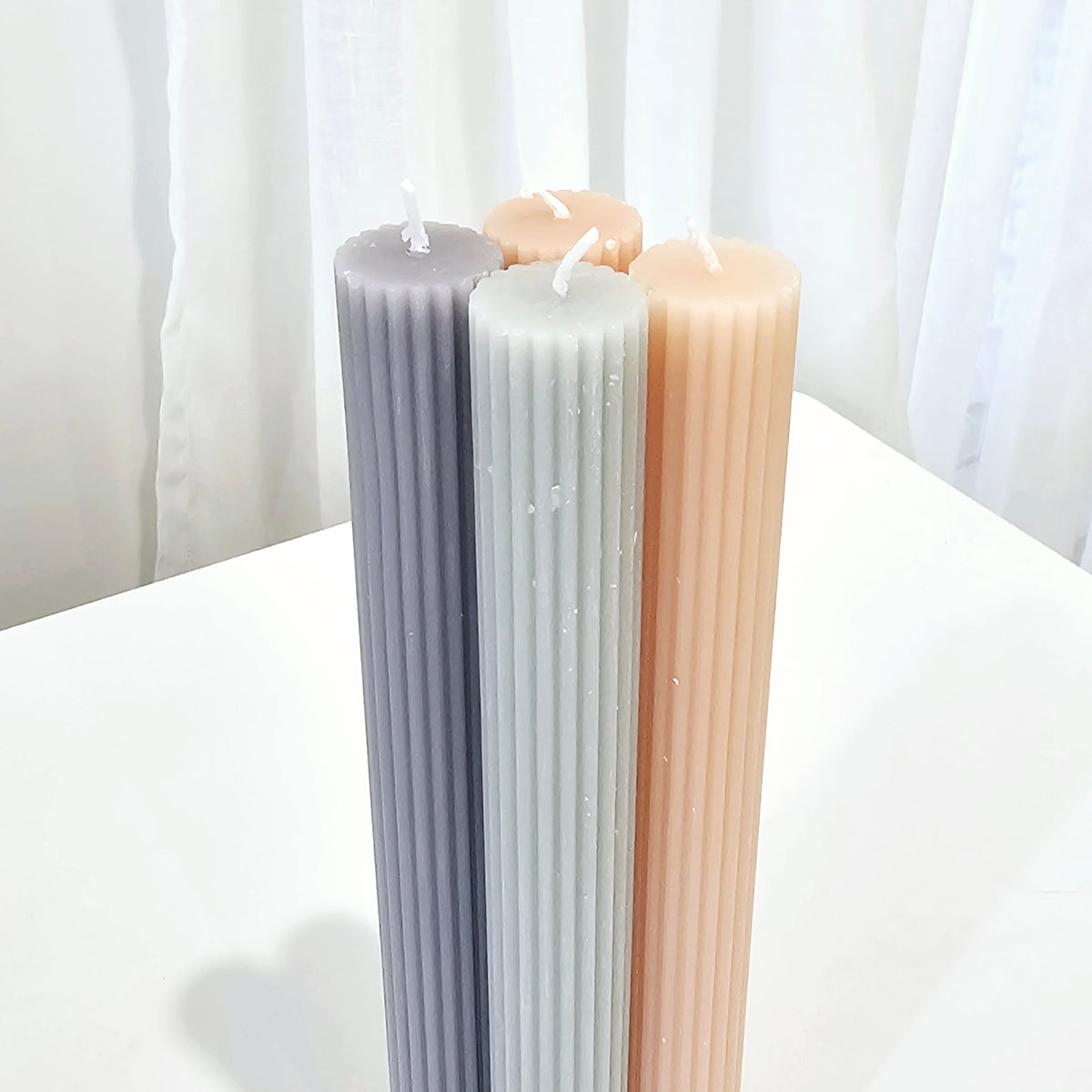 Vogue Pastel Taper Dinner Candle Set 4.