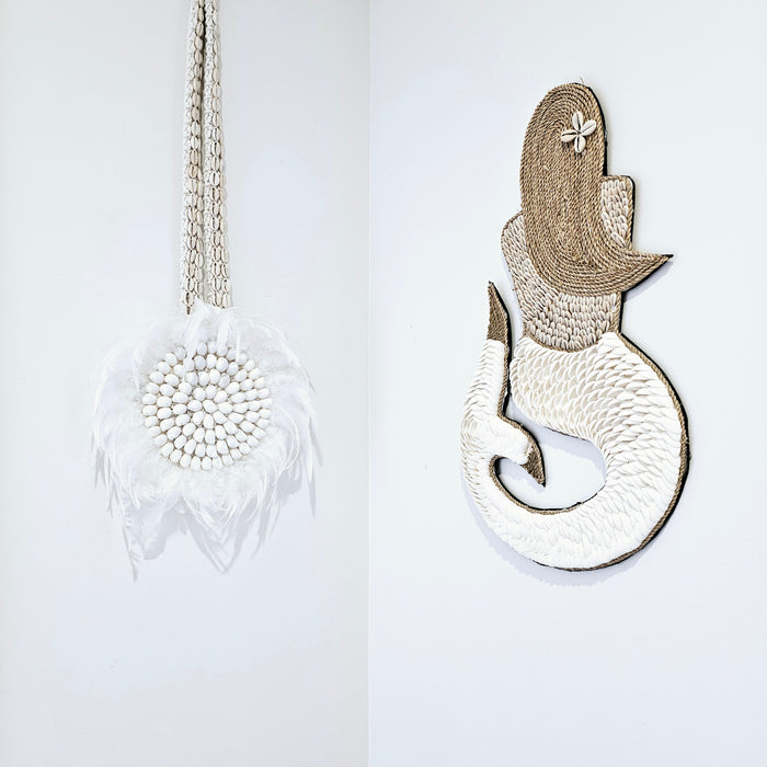 Amara Feather + Shell Juju Wall Hanging | Wall Art