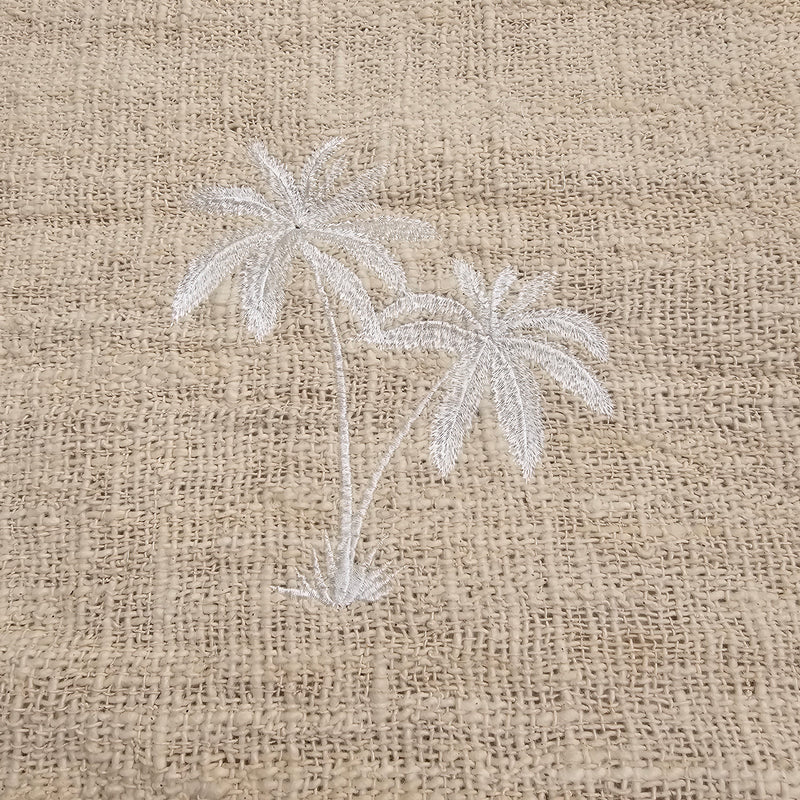 Bora Bora Palm Tree Bed Runner Throw Blanket | White