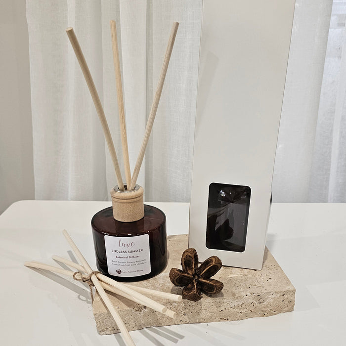 Luxe Reed Diffuser | Round Jar | Amber Glass