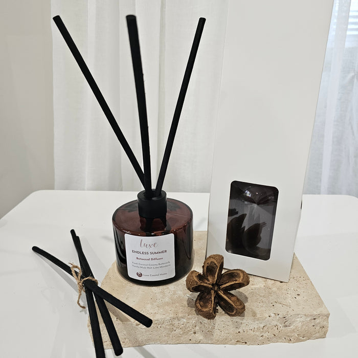 Luxe Reed Diffuser | Round Jar | Amber Glass