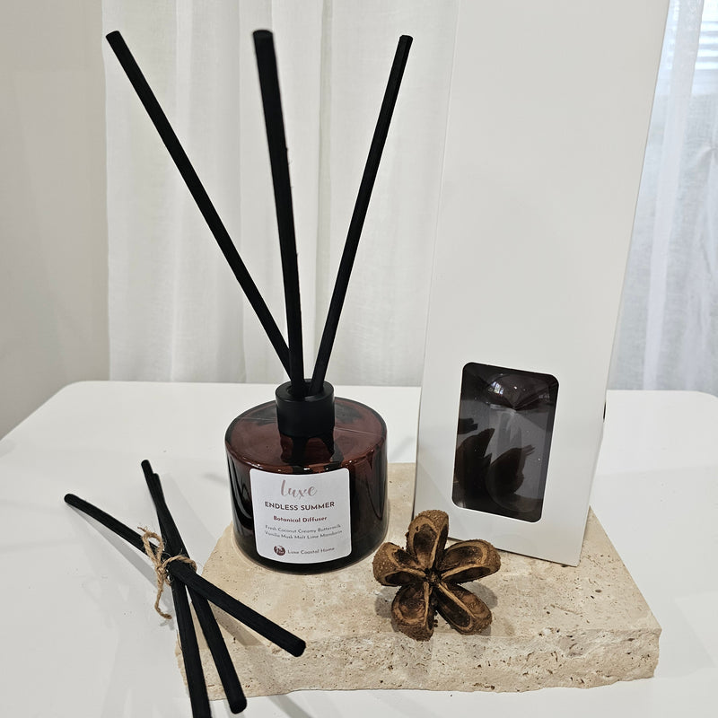 Luxe Reed Diffuser | Round Jar | Amber Glass