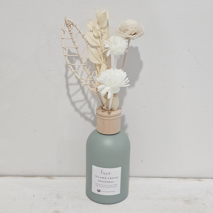 Luxe Botanical Reed Diffuser | Sage Boston Jar | Palm Leaf Botanical Reeds