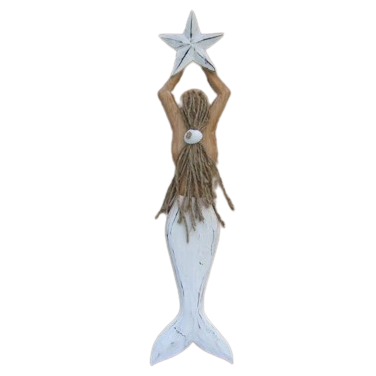 Rustic Wooden Hanging Mermaid