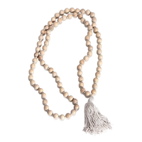 Whitewash Wooden Bead Tassel | 120 cm