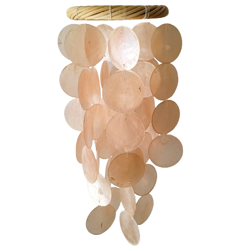 Sunset Capiz Shell Wind Chime Blush.