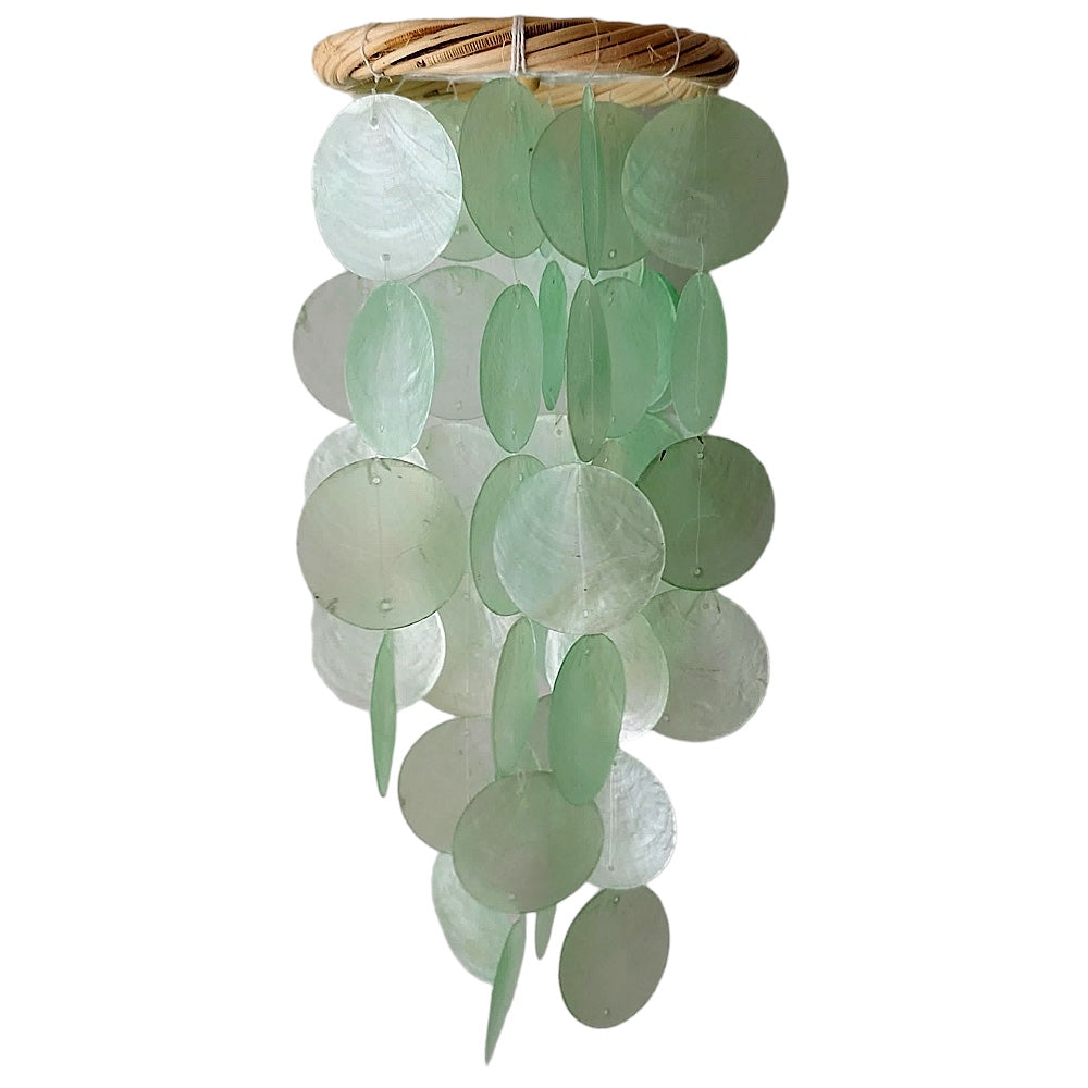 Moonlight Capiz Shell Wind Chime | Green