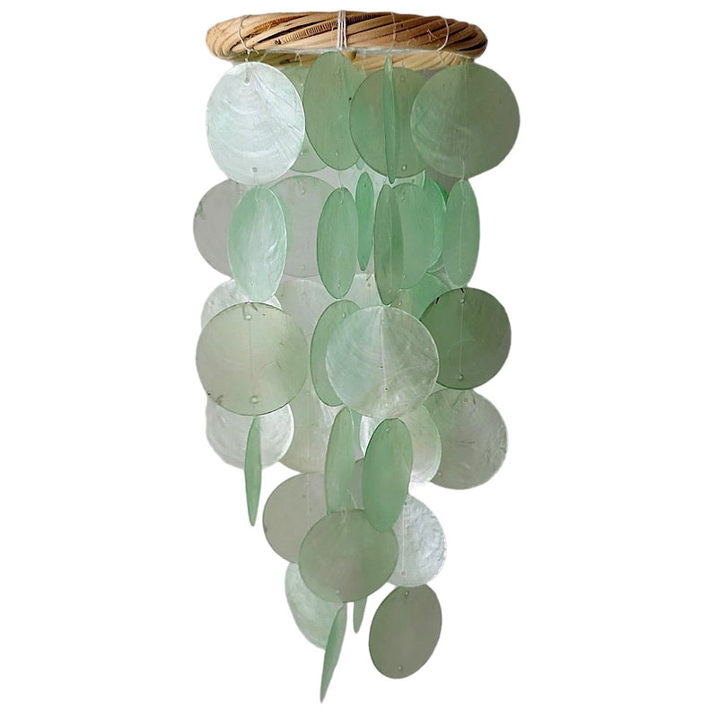 Moonlight Capiz Shell Wind Chime | Green