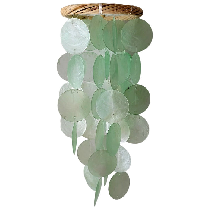 Moonlight Capiz Shell Wind Chime | Green