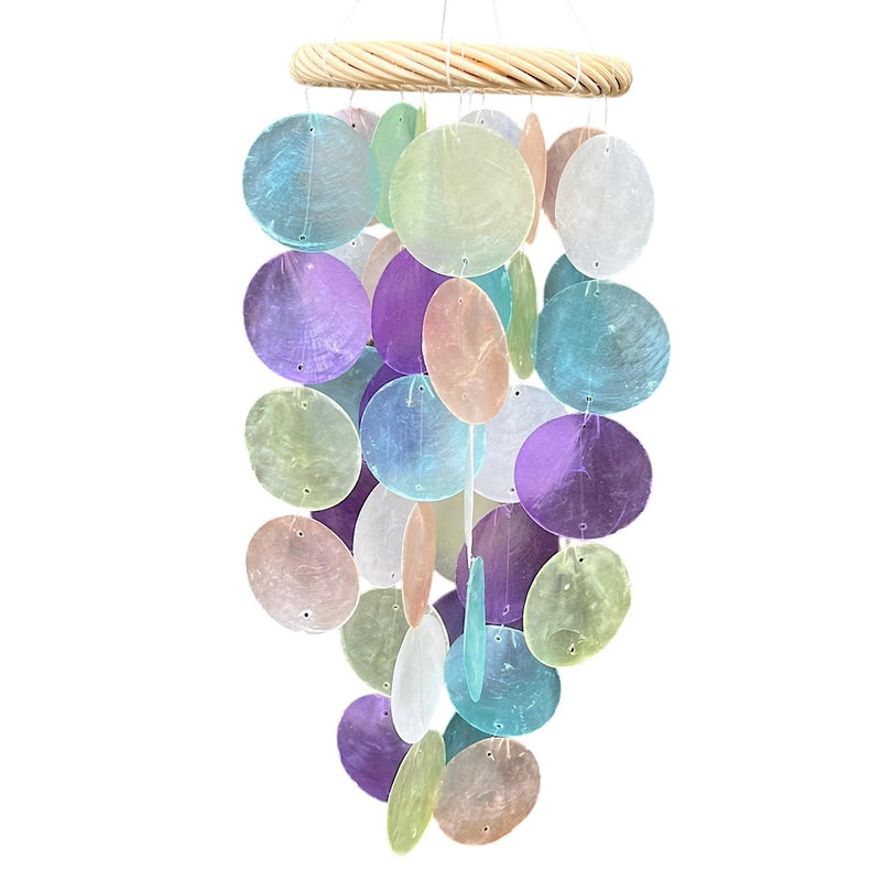 Pastel Rainbow Capiz Shell Wind Chime | Pre Order Arriving Sept 5