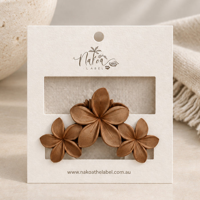 Frangipani Flower Trio Claw Clip |Tiramisu