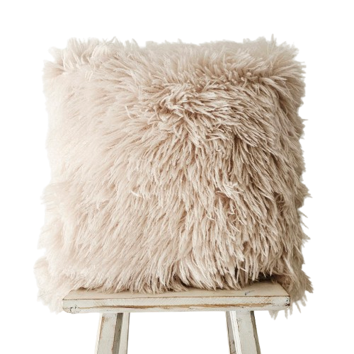 Faux Fur Cushion | Blush/Beige