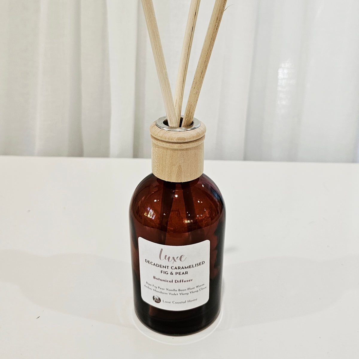 Luxe Reed Diffuser | Boston Jar | Amber Glass