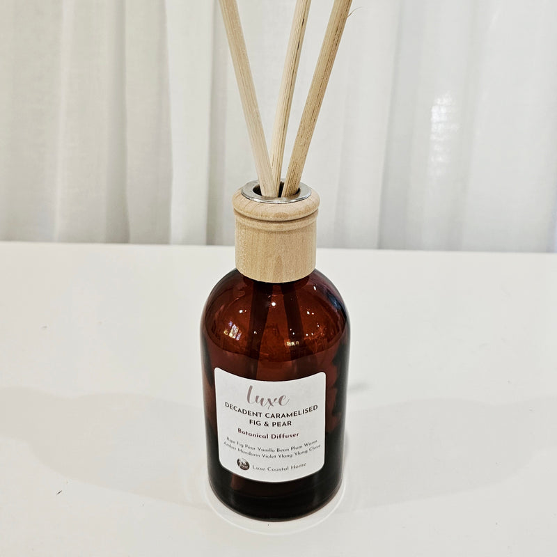 Luxe Reed Diffuser | Boston Jar | Amber Glass