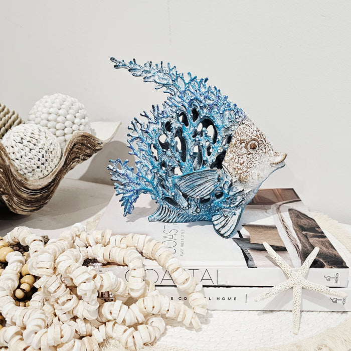 Bondi Angel Fish Sculpture | Blue | 18 cm