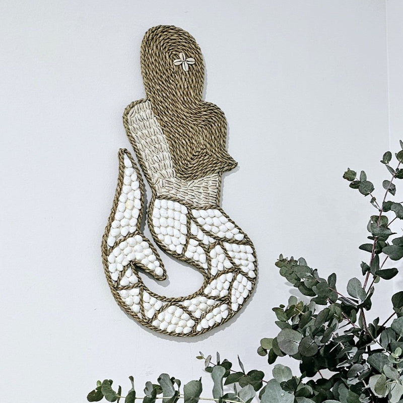 Ariel Mermaid Shell Wall Hanging Oatmeal