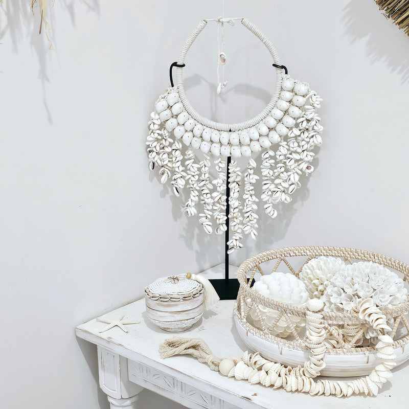 Ayla Shell Necklace on Stand