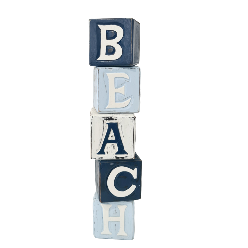 BEACH Wooden Block Word Art | Blue