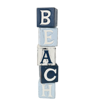 BEACH Wooden Block Word Art | Blue