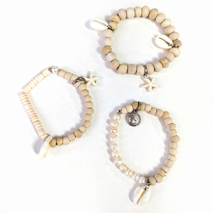 Boho Charm Bracelet Set | Pearl