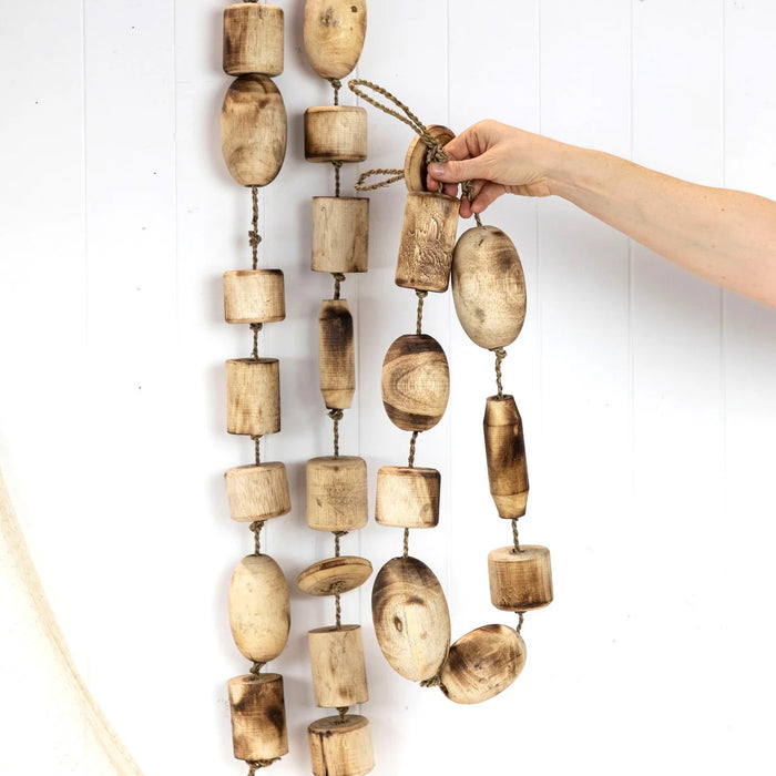 Drift Wooden Buoy Garland | Burnished