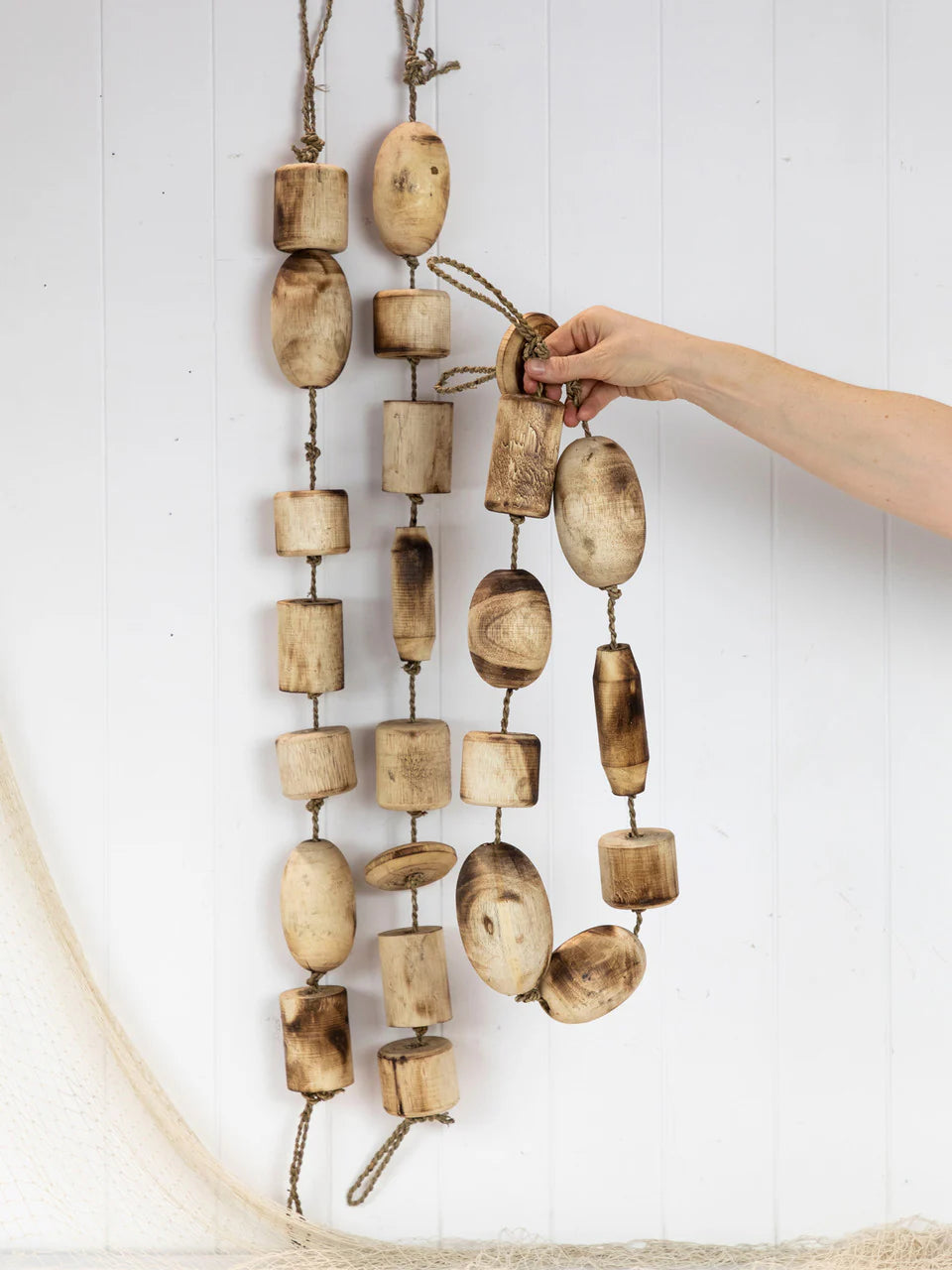 Drift Wooden Buoy Garland | Burnished