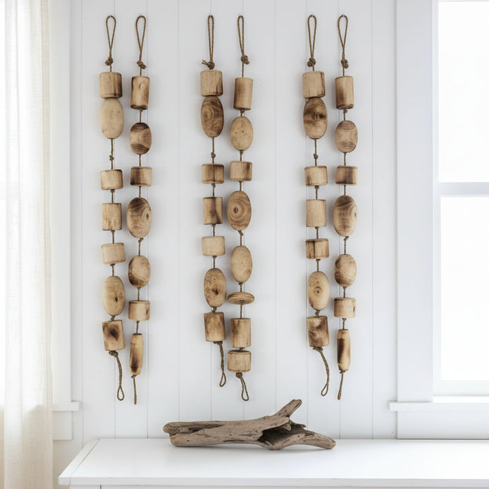 Drift Wooden Buoy Garland | Burnished