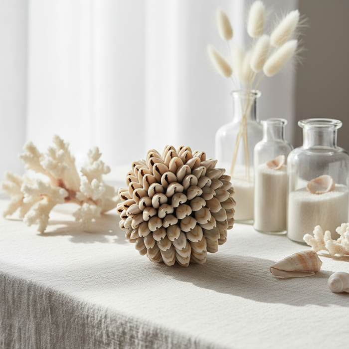 Decorative shell ball handmade Balinese coastal decor