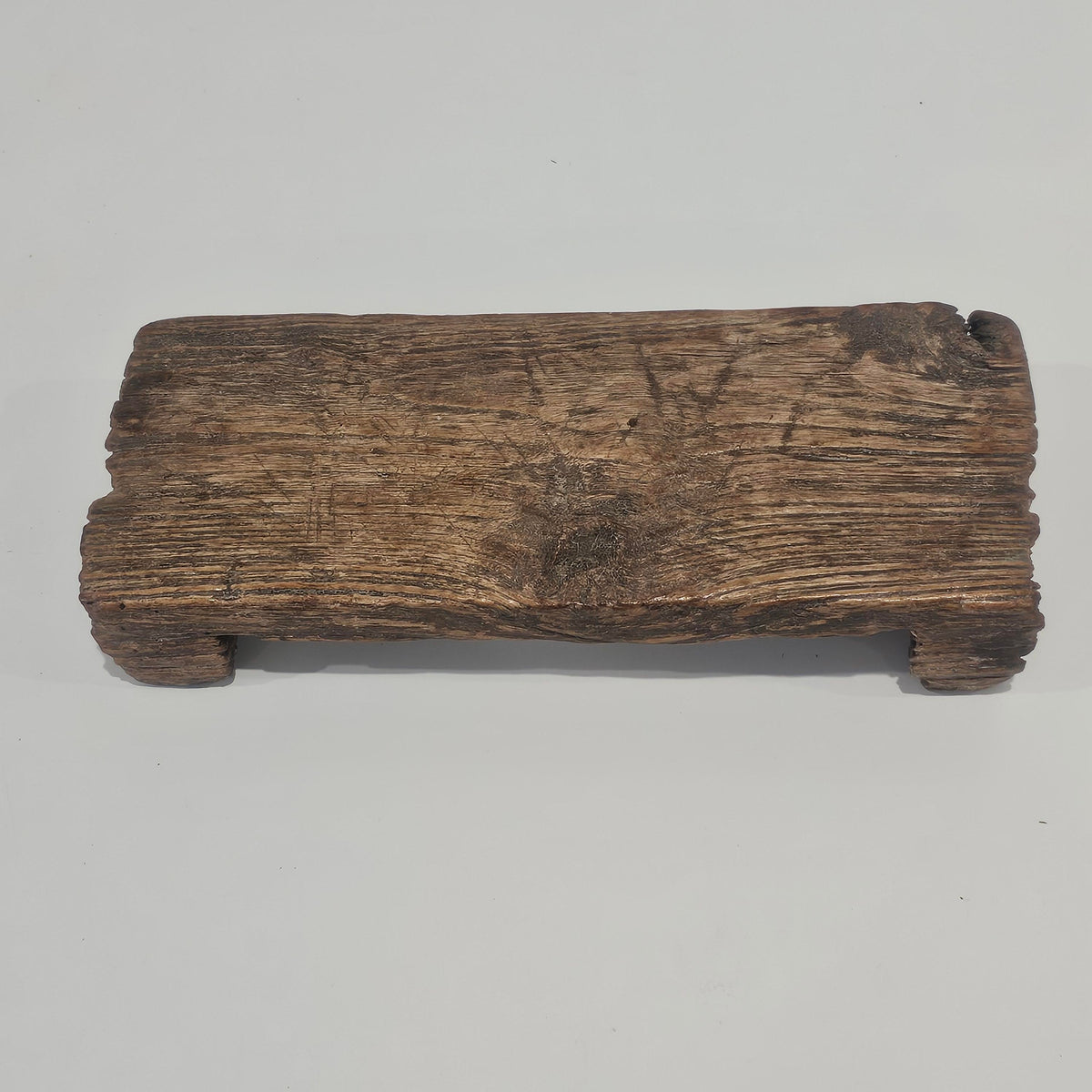 Vintage Indian wooden Bajot table with wabi style for coastal and Boho home decor styling