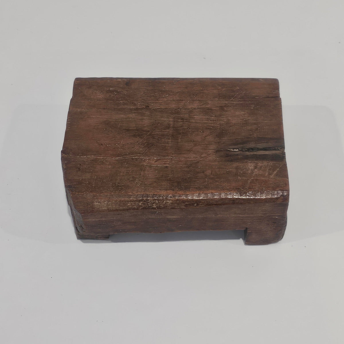 Vintage Indian wooden Bajot table with wabi style for coastal and Boho home decor styling