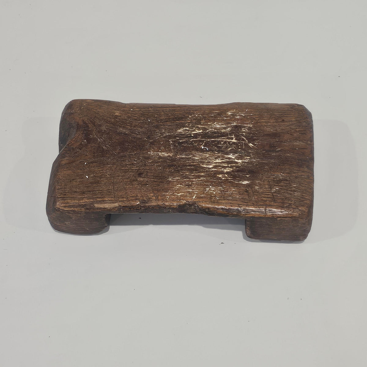 Vintage Indian wooden Bajot table with wabi style for coastal and Boho home decor styling