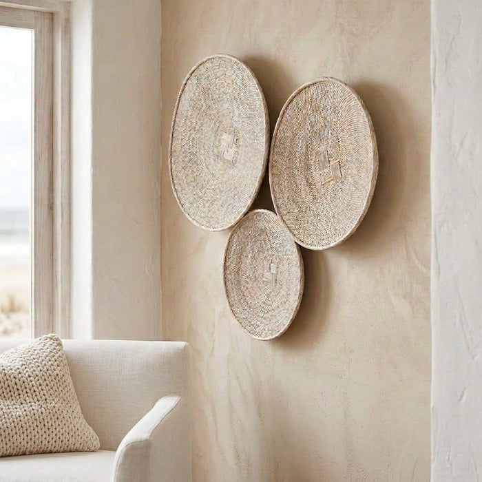Binga Basket woven natural-fiber wall baskets coastal boho wall decor