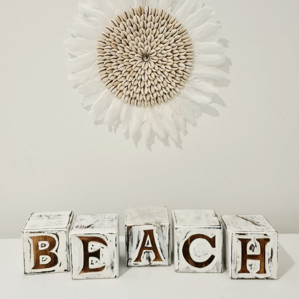 Rustic BEACH Wooden Block Word Art