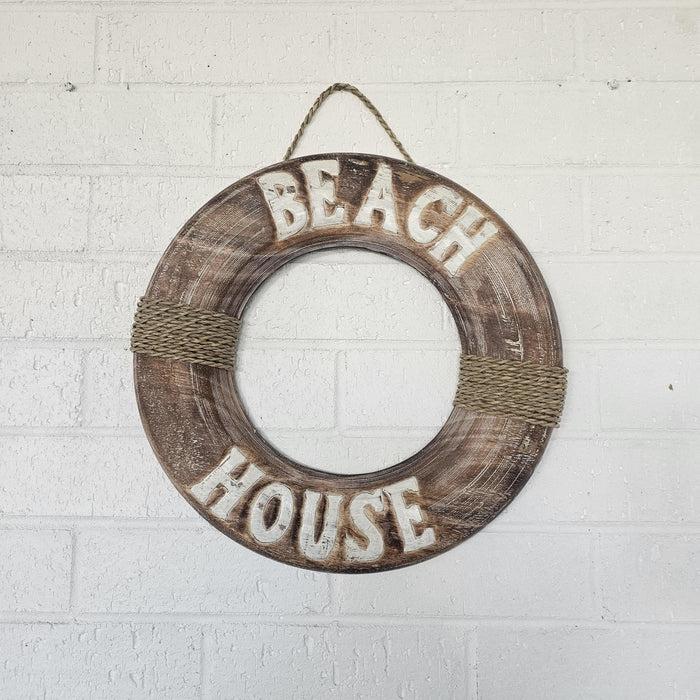 Wooden Life Buoy Wall Hanging | Natural