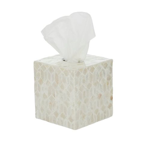Shell Inlay Square Tissue Box Cover