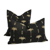 Cabo Tropical Palm Tree Cushion | Black 60x40 cm