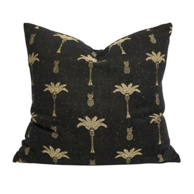 Cabo Tropical Palm Tree Cushion | Black 55 cm